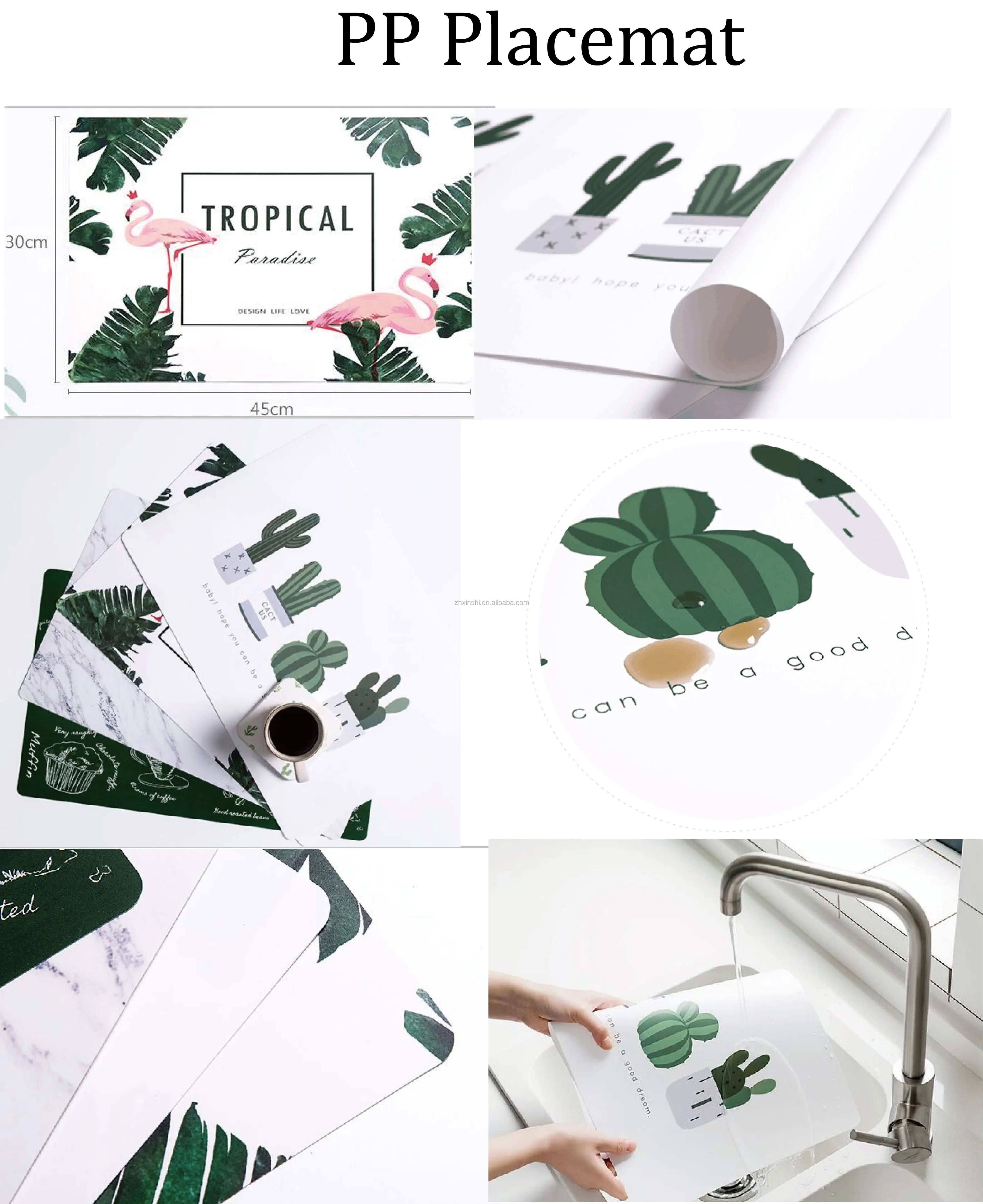 Plastic Pvc Pp Printed Ecofriendly Restaurant Table Mats Placemat