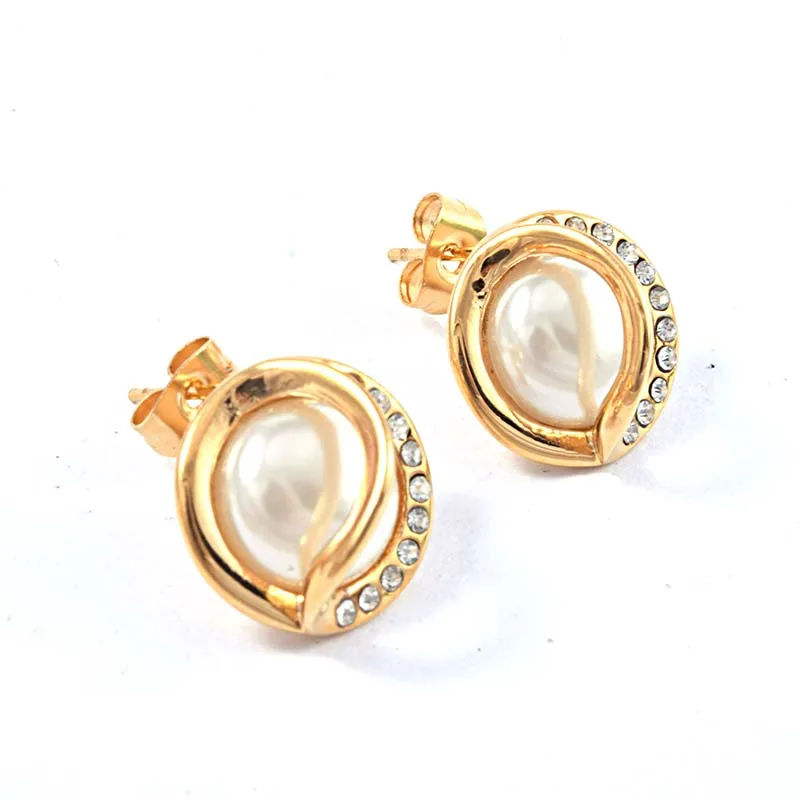 Awesome Pearl Gold Earrings In India Jewellry S Website Goods From China Stainless Steel Zircon Crystal Stud Earring Fancy