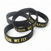 Mass Production Customized Debossed Printed Logo GYM Silicone Labels Soft Rubber Bracelets for Sports