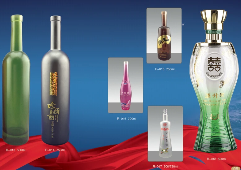 Wholesale empty clear 500\\/700 750ml Glass Liquor Bottle 