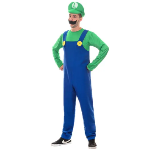 adult mario and luigi costume 80s video game fancy dress men anime costumes  ch274  buy costumemario and luigi costumeanime costume product on