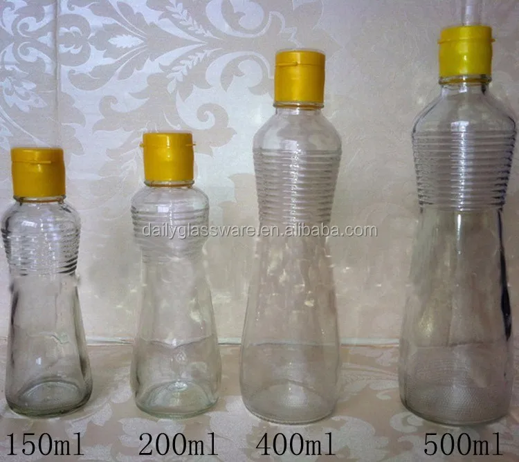 Daily 150 250 500ml Square Glass Olive Oil Bottle Vinegar Sauce Bottle