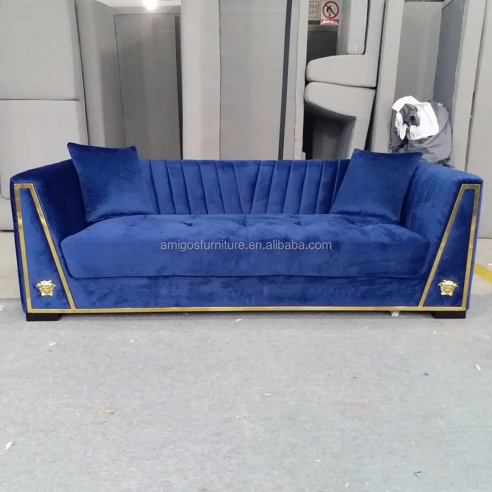 Saudi Arabic Dubai Royal Living Room Luxury Design Crushed Velvet Sofa