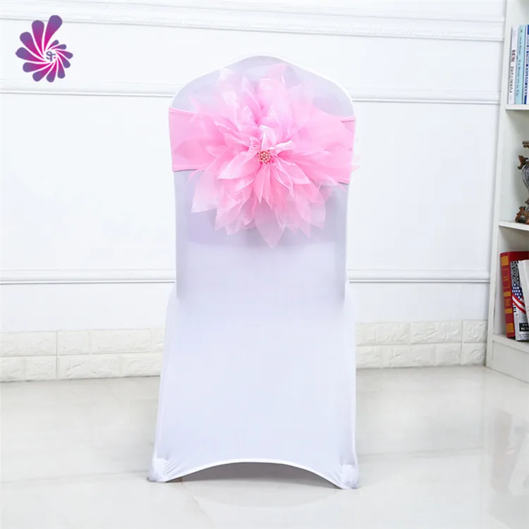 White wedding decoration chair covers organza sash hot sales for wedding