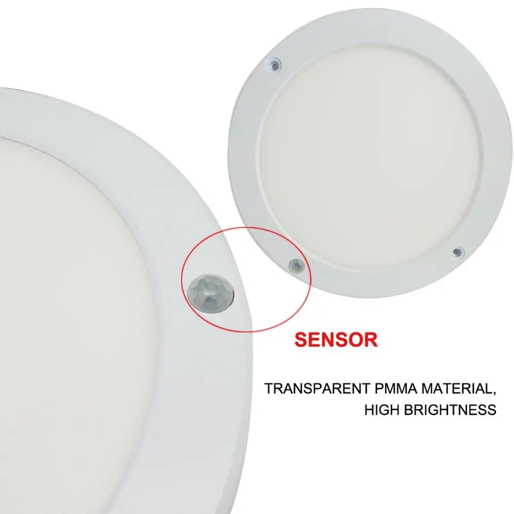 18w Led Ultra Thin Round Pir Motion Sensor Ceiling Panel Light Human ...