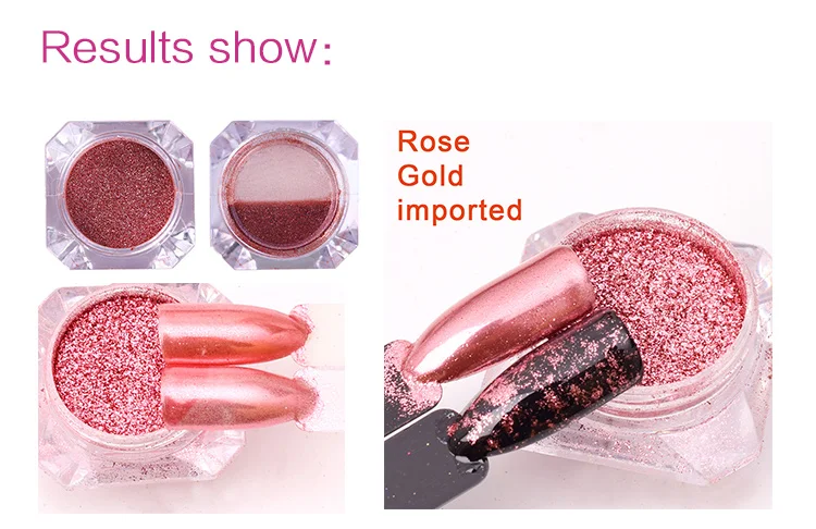Rose Gold Mirror Powder Chrome Nail Art Powder for Nail Beauty