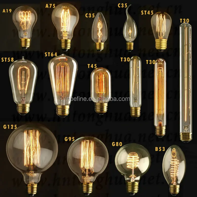 Decorative Filament Bulbs Carbon Fiber Filament Yarn E27 220v Edison