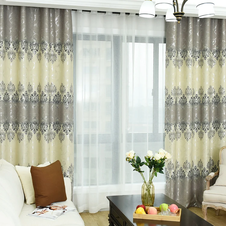DR1804C-008 Luxury high-end printed 100% polyester window curtain