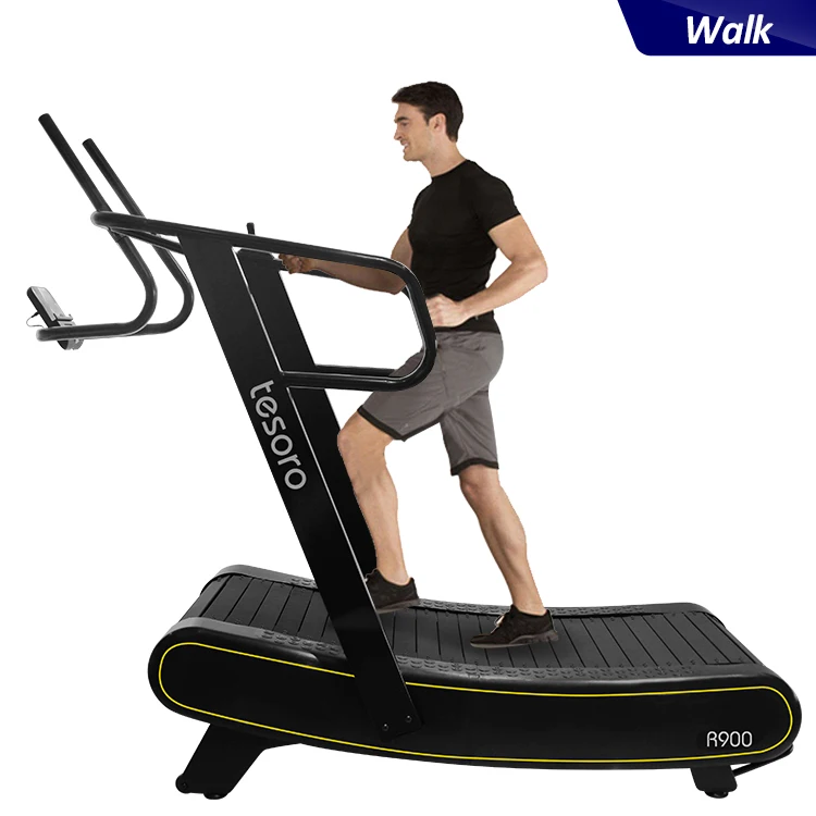 Outdoor Treadmill Commercial,Selfpowered Non Motorized Curved