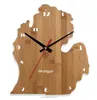 MDF wood maps shape customized wall clock