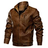 Synthetic Zipper Black Leather Jacket Male Wholesale,Latest Design Leather Jacket