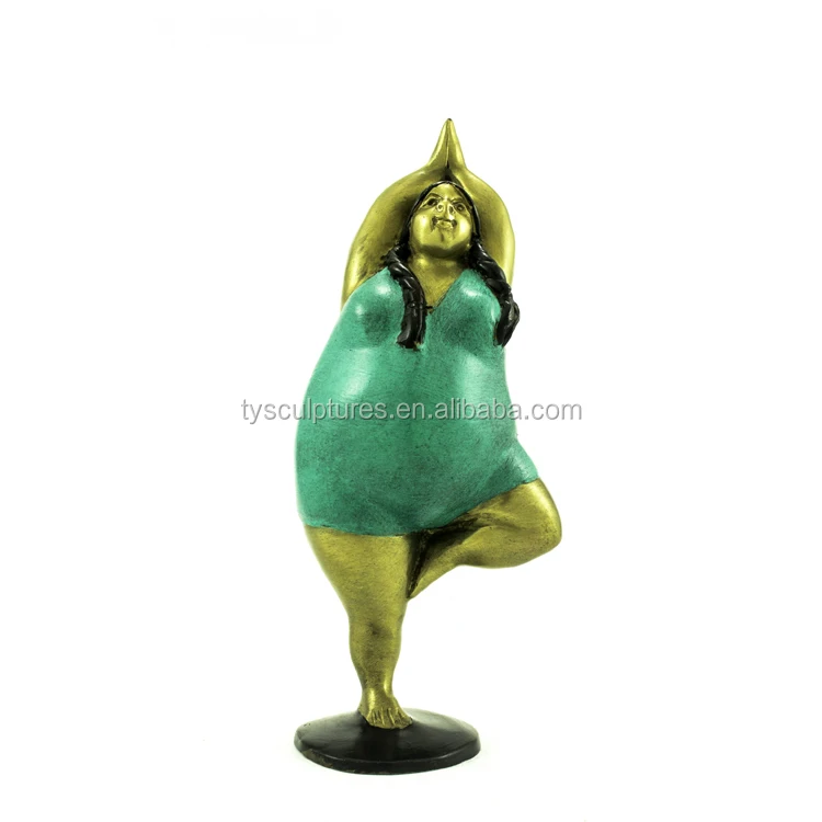 China Casting Bronze Yoga Fat Lady For Garden Ornaments Buy Fat Lady