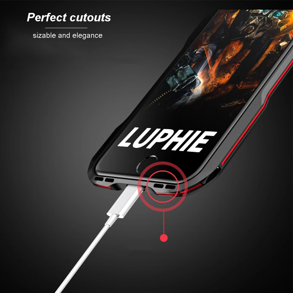 Luphie For Apple iPhone Xs Xr Max X Aluminum Metal Bumper Shockproof Case  Cover