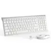 iClever GK03 Wireless Keyboard and Mouse Combo Rechargeable Battery Ergonomic Design Full Size Slim Thin Stable Connection