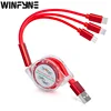 Extension 3 in 1 USB Retractable Cable Multi Charger Cable For Iphone Android