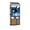 Wood-imitation solar panel led advertising light box outdoor trash bin