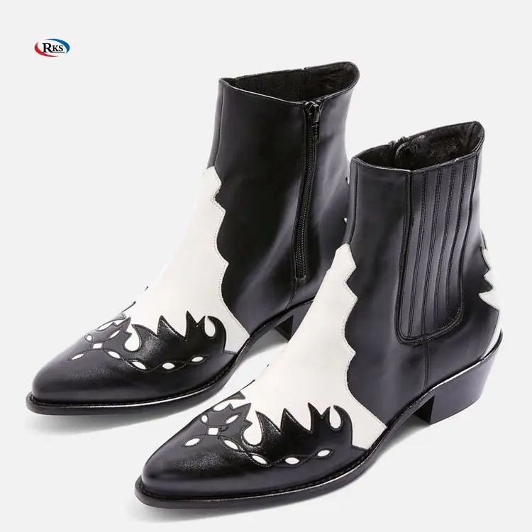 Womens Cowboy Western Block Heel Ankle Boots Shoes