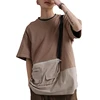 OEM Streetwear Short Sleeve Color Block Buckle Strap Mens Front Pocket T Shirts