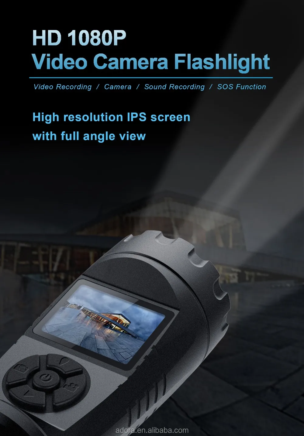 HD 1080P Video Camera Flashlight with Sound Recording, View HD 1080P