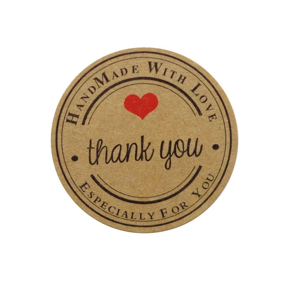 12/60/120x Thank You Hand Made with Love Especially for You Stickers Labeha 