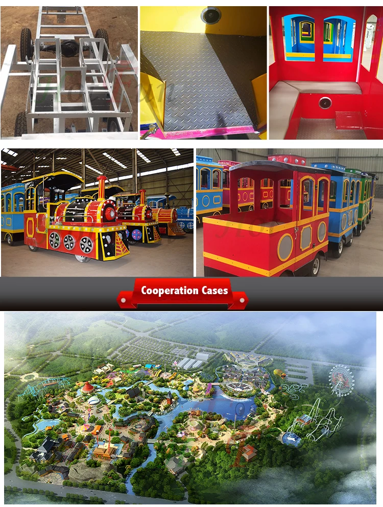 Carnival Theme Park Game Amusement Rides Fairground Equipment 18/24/42 Seats attraction Kiddie or Adult electric Trackless Train