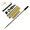 3color Chrome Silver Golden Gun Black Stock Assort Full Set Wooden Pen Kits 7mm Woodturning Slimline Wooden Pen Kits With Refill