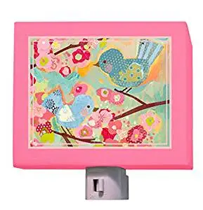 Oopsy Daisy Cherry Blossom Birdies Night Light, Pink, 5" x 4"