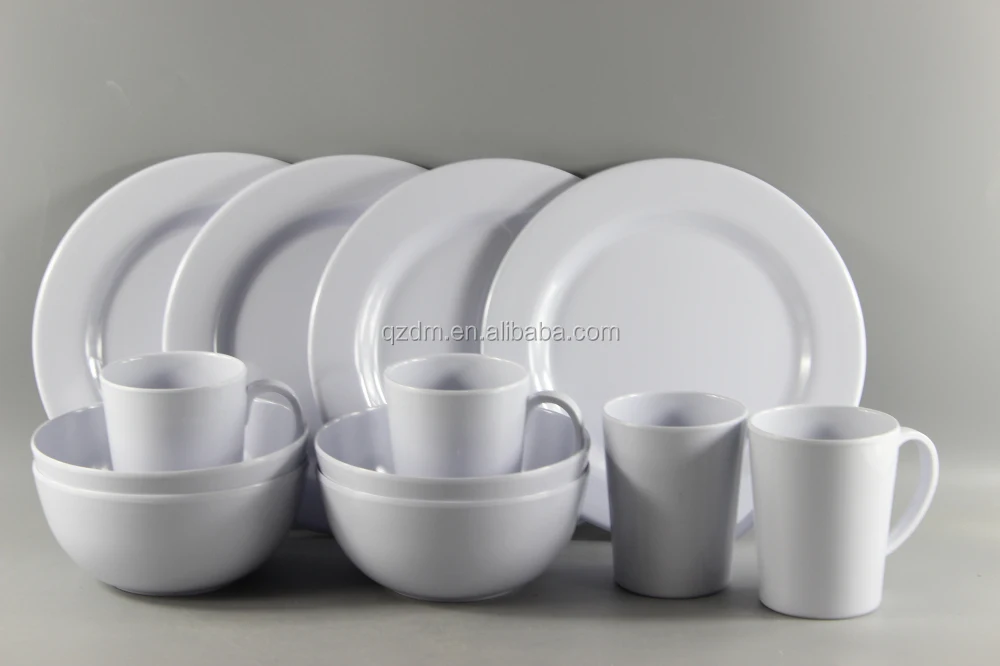 Blank White Melamine Dinner Set
