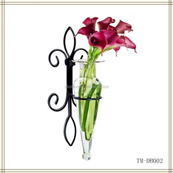 Wrought Iron Wall Flower Vase Holder Wrought Iron Wall Flower Vase Holder