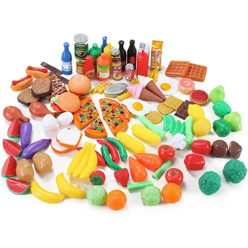 Hot Amazon Wholesale Kids Preschool 120 Pcs Play Food Set Plastic ...