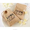 9.5x14.5cm "Love is Sweet" Vintage Natural Burlap Hessian Wedding Favors Drawstring Bags