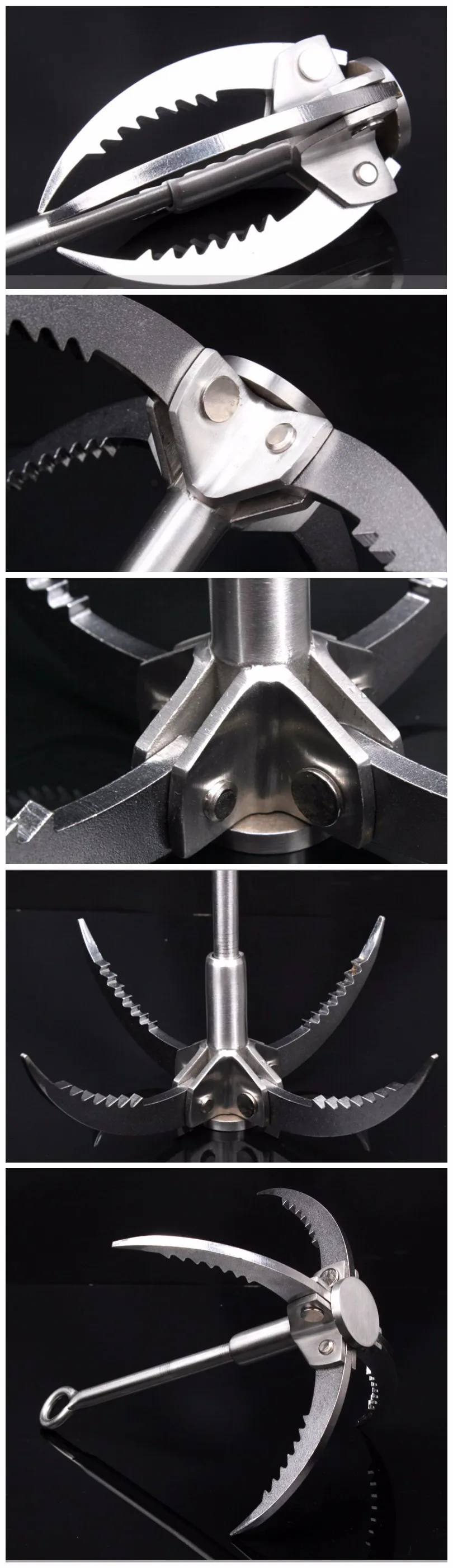 Outdoor Grappling Hook Stainless Steel 304 Four Paws Mountaineering Survival Climbing Claws Wholesale Mining Silver Hook Claws