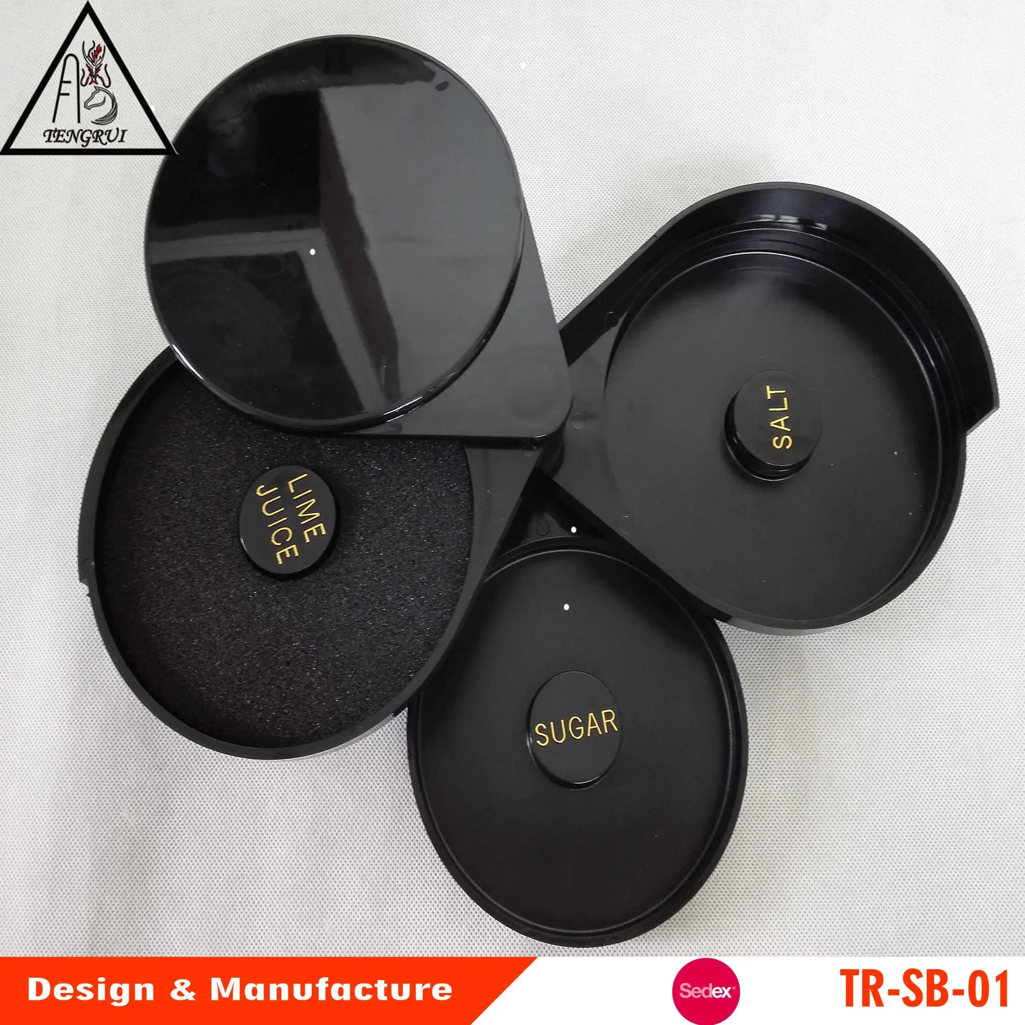 Black Bar Rimmer With 3-trays Salt And Sugar Glass Rimmer - Buy Salt ...