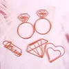 Cute Paper Clips, Love Heart Diamond Ring Shape Assorted Small Paperclips Funny Bookmark Marking Clips for Office School