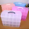 Detachable 30-case cosmetic packing case portable extra-large three-layer storage box plastic lego storage box toy box