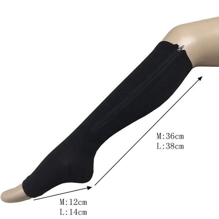 Wholesale Custom Copper Varicose Veins Open Toe Knee High Zipper