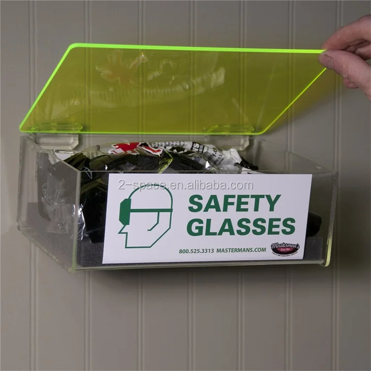 Wall Mounted Plexiglass Safety Eyewear Holders Clear Acrylic Eyewear