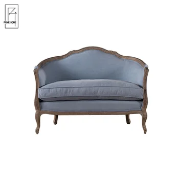 Luxury Hotel Furniture Oak Wood Lobby French Round Sofa Style
