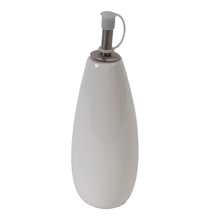 Made in china houseware kitchen white olive oil bottle porcelain oil dispenser