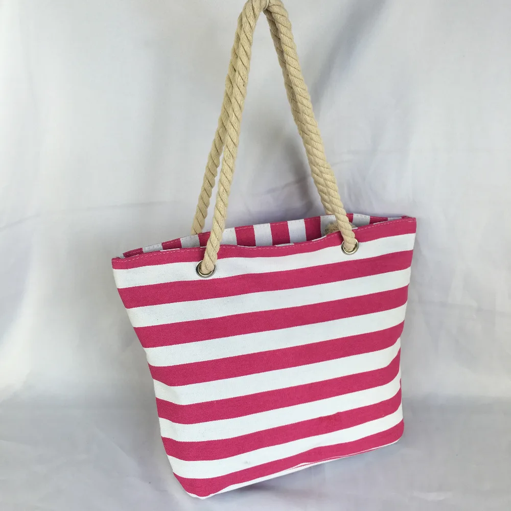 New 2017 Canvas Tote Rope Handles Bag With Interior Pocket Buy Tote