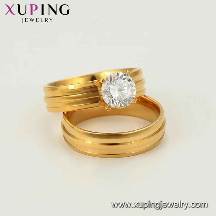 R-118 Xuping Couple Set Bridal Simple Plating 24k Gold Dubai Wedding ...