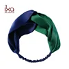 Women CrissCross Silk Satin Headbands Solid Color Elastic Hairband Twisted Turban Headwrap