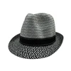 Low price packable ad wholesale custom logo promotional straw fedora hat