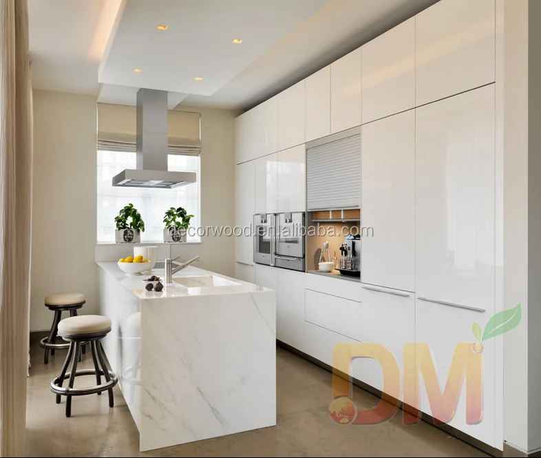 custom design factory price white lacquer kitchen cabinets