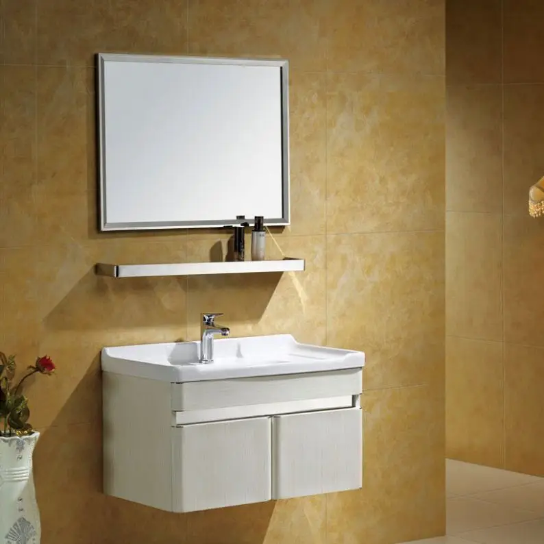 2019 Китай современный алюминиевый белый зеркало столик с раковиной для ванной комнаты Туалет мебель ванной шкаф с керамическая раковина