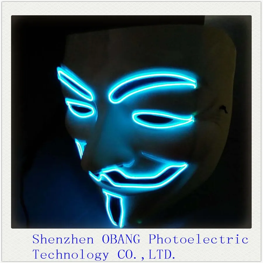 Light Up El Wire Neon Green Glow Mask/rave Halloween Mask Buy El Mask,Green Glow Mask,El Wire