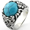 316 ss rings with big turquoise stone