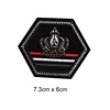 black color 3d puff embroidered silver crown logo metal patch for garment