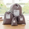 Wholesale Custom High Quality Travel Backpack 4pcs Polyester Drawstring Bag Set Waterproof Shoe Laundry Underwear Storage bag