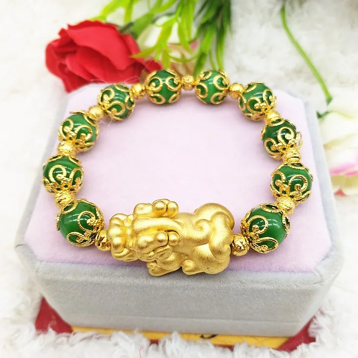 Bz001 Huilin Jewelry New Styles Natural Gold Plated Pi Xiu Bangle Feng Shui Bracelet Agate Obsidian Bead Product On Alibaba Pi Xiu Bangle Feng Shui Bracelet